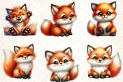 Watercolor Fox Clipart Bundle, an Illustration by DreamCafeArt (Thumbnail 3 of 7)