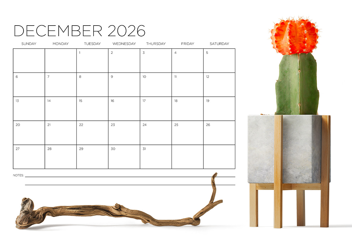 2026 12 x 9 Thin Sans Serif Calendar preview 5