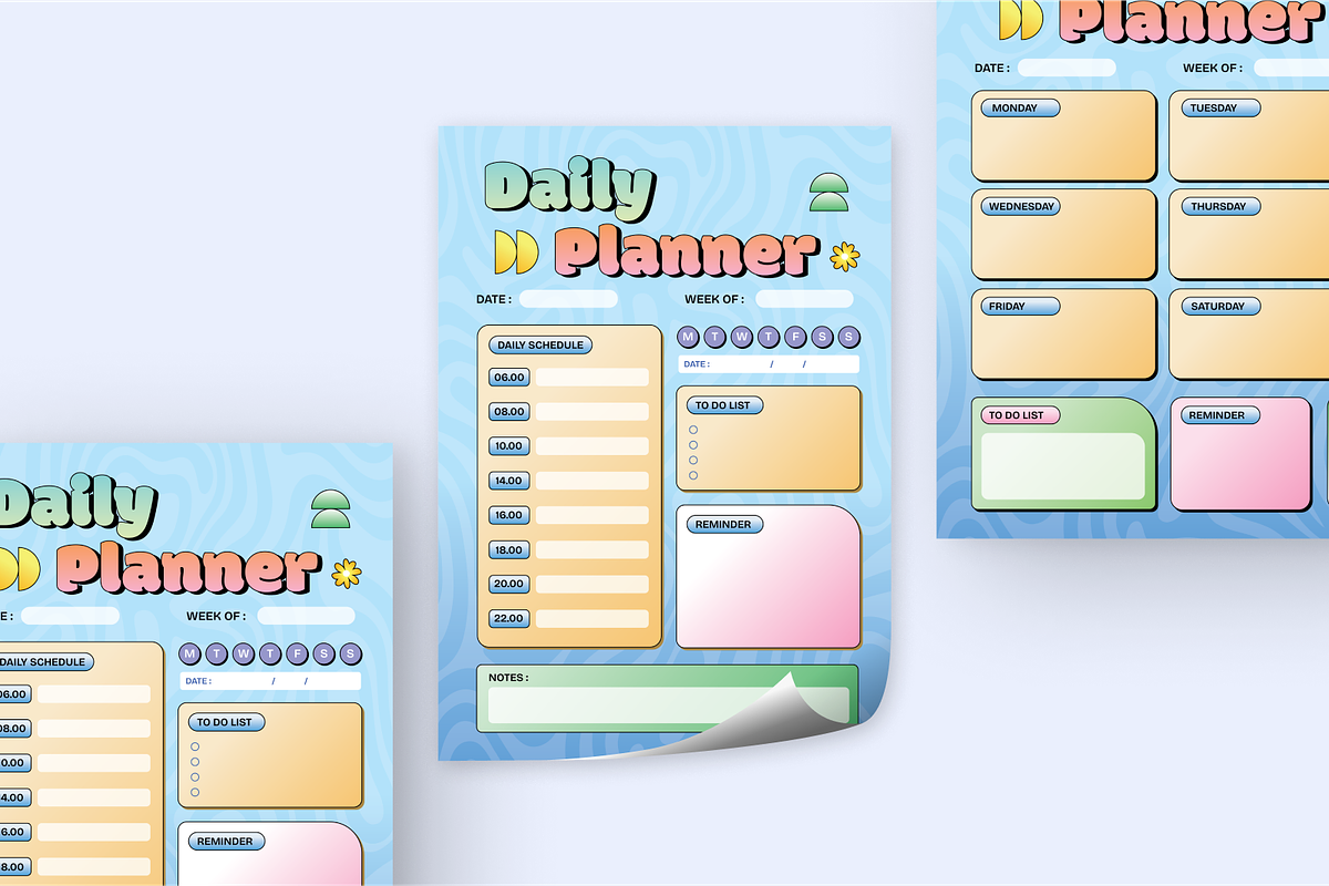 Daily and Weekly Planner, a Flyer Template by SquidPixey (Photo 4 of 6)