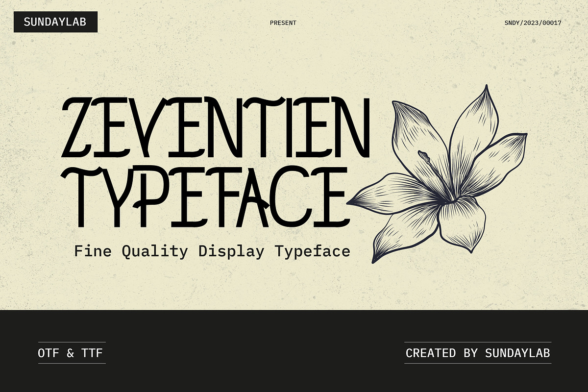Zeventien Typeface, a Sans Serif Font by Sundaylab (Photo 1 of 6)