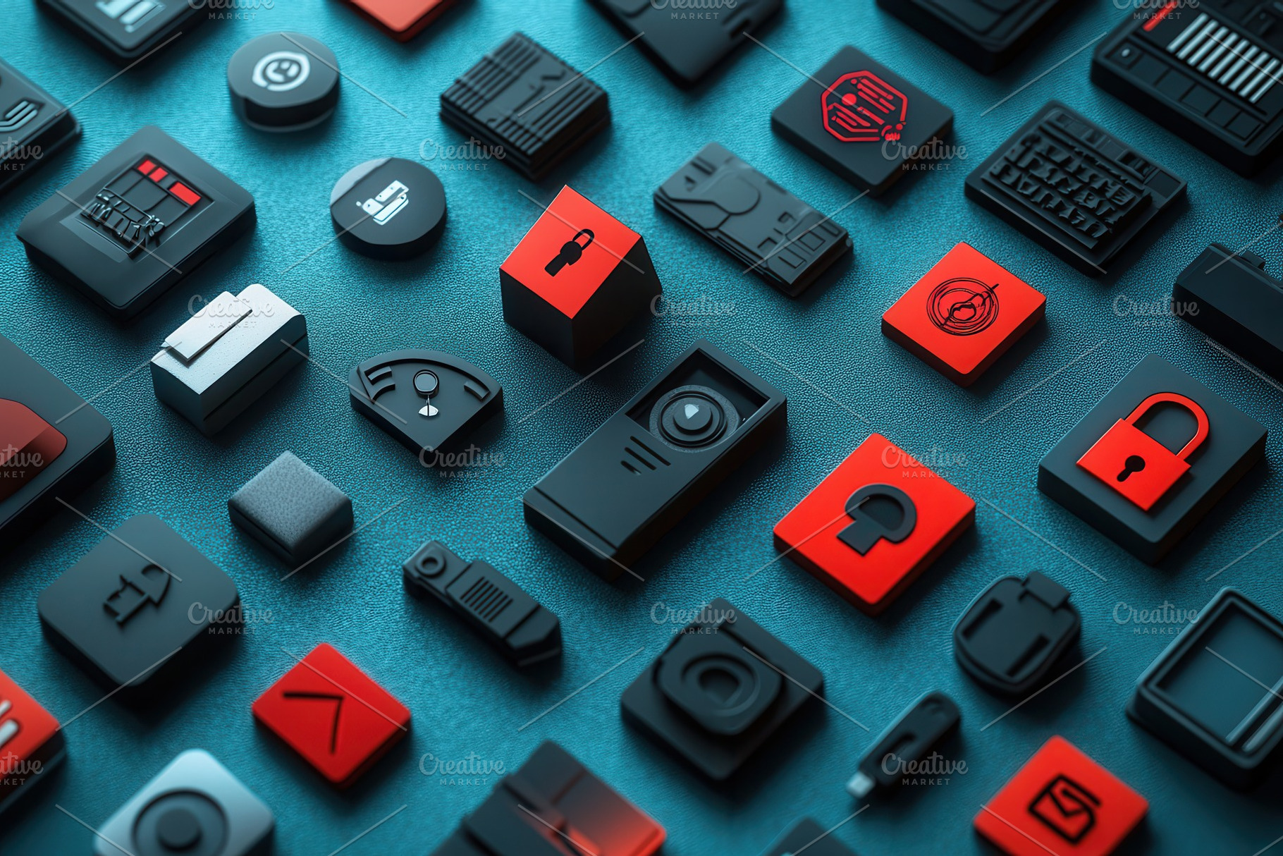 Collection of modern flat design ico, a Photo by Tanuart