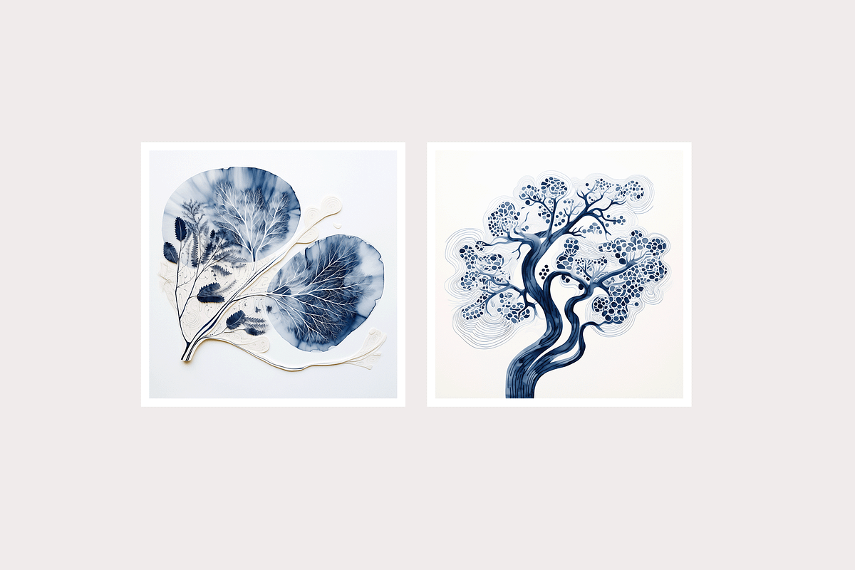 Deca Co - Blue Ink Botanical Shapes, a Texture Illustration by milatovar (Photo 5 of 25)