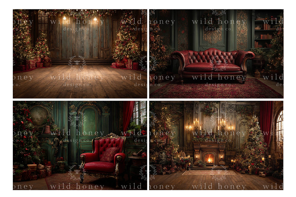 Christmas Digital Backdrops BUNDLE, a Layer Style Add-On by Wild Honey Design Co. (Photo 6 of 6)