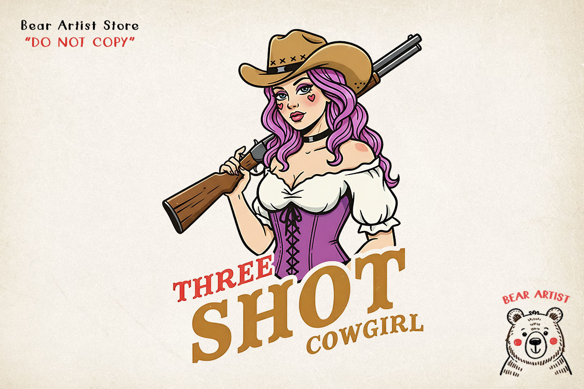 Retro Pin-Up Cowgirl Clipart Bundle, a Graphic by GlitterCraft (Photo 57 of 61)
