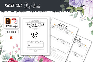 Phone Call Log Book, a Stationery Template by design_hut