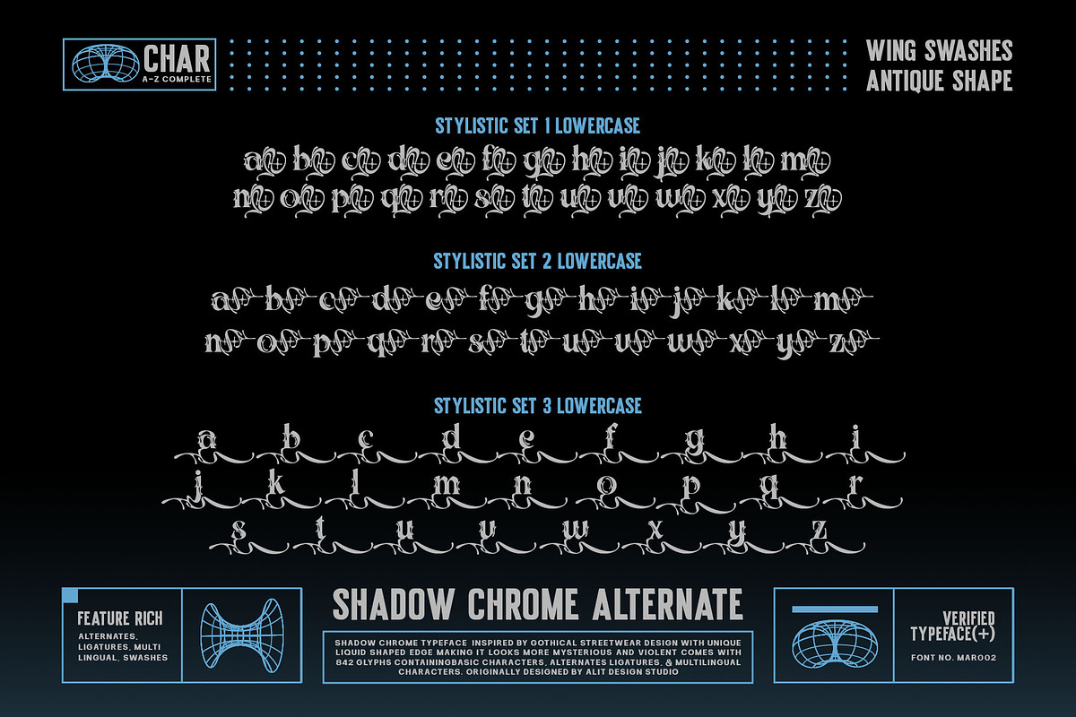 Shadow Chrome Typeface, a Serif Font by alit design (Photo 10 of 17)