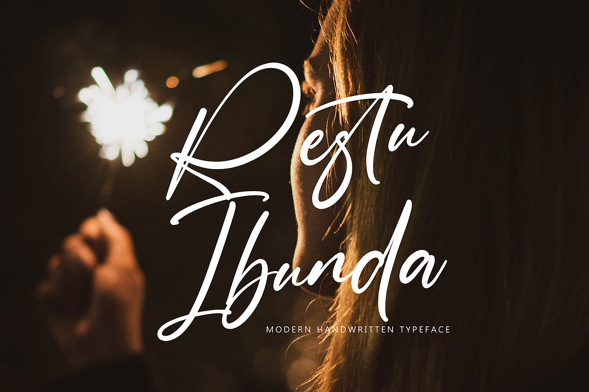 Restu Ibunda, a Script Font by pineungtype (Photo 2 of 8)
