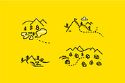 Mountains map, set graphic elements, a Texture Illustration by Ilia Design (Thumbnail 4 of 7)