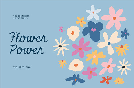 Flower Power hand drawn clipart