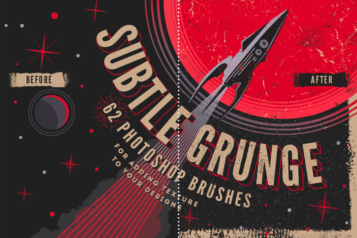 Subtle grunge Photoshop brushes, a Brush Add-On by MiksKS (Photo 4 of 9)
