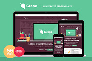 Grape - Illustrated PSD Template, a Landing Page Template by Mgd.Design (Thumbnail 1 of 5)