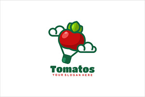 tomato clouds vector template logo