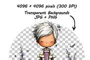 Whimsical Spring Girl Sunflower, an Illustration by one-touch (Thumbnail 11 of 17)