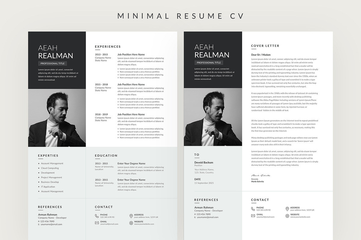 Word Resume & Cover Letter, a Stationery Template by Pixelpick (Photo 6 of 6)