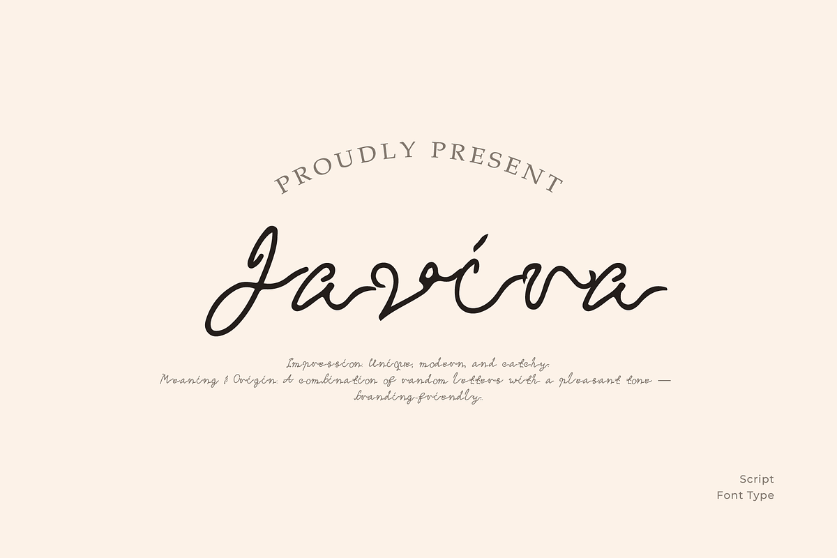 Javira Handwritten Script Font, a Font by Glowin_studio (Photo 1 of 3)