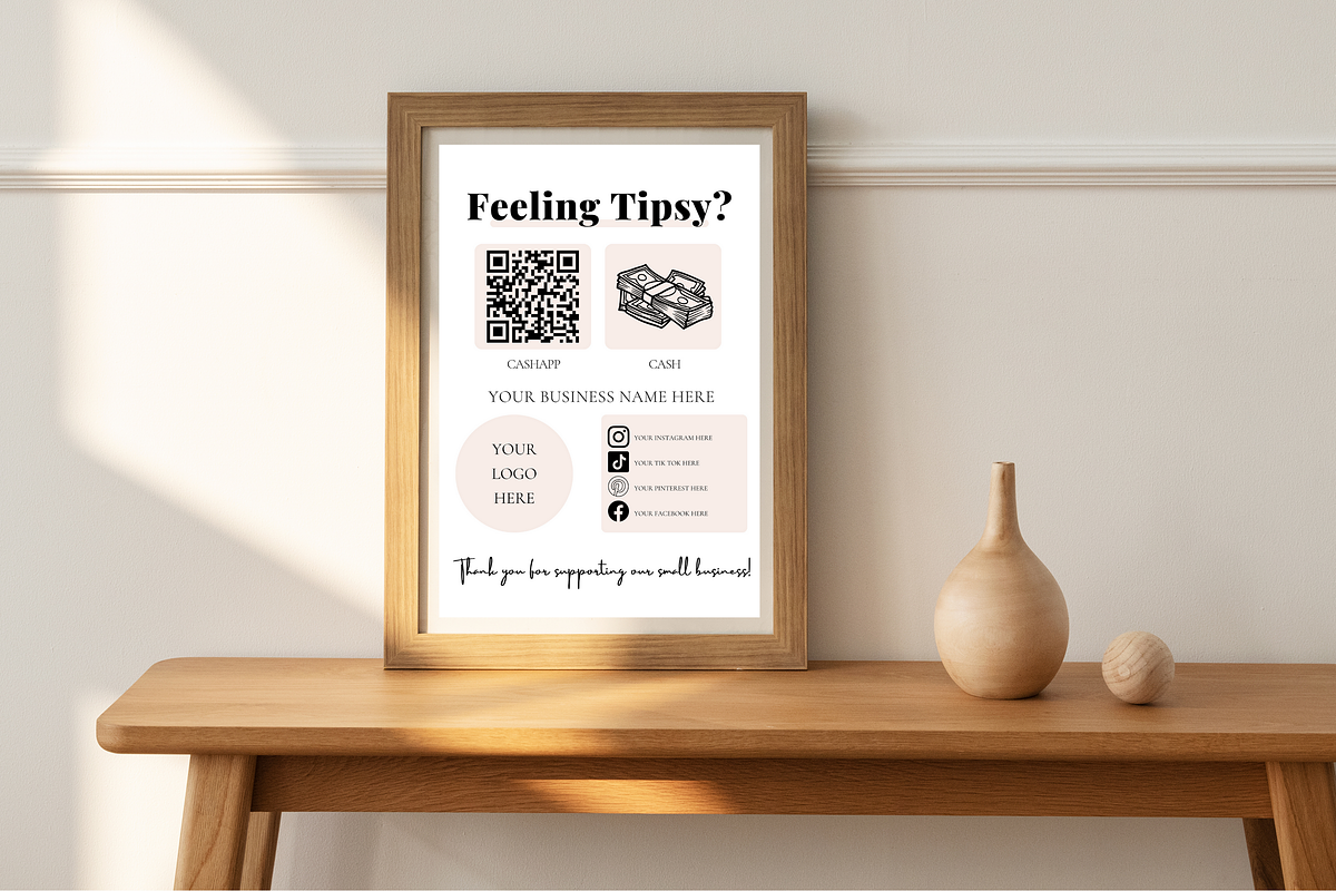Tip Payment Business Sign Template, a Templates & Theme by Digital By Nikoleta (Photo 8 of 9)