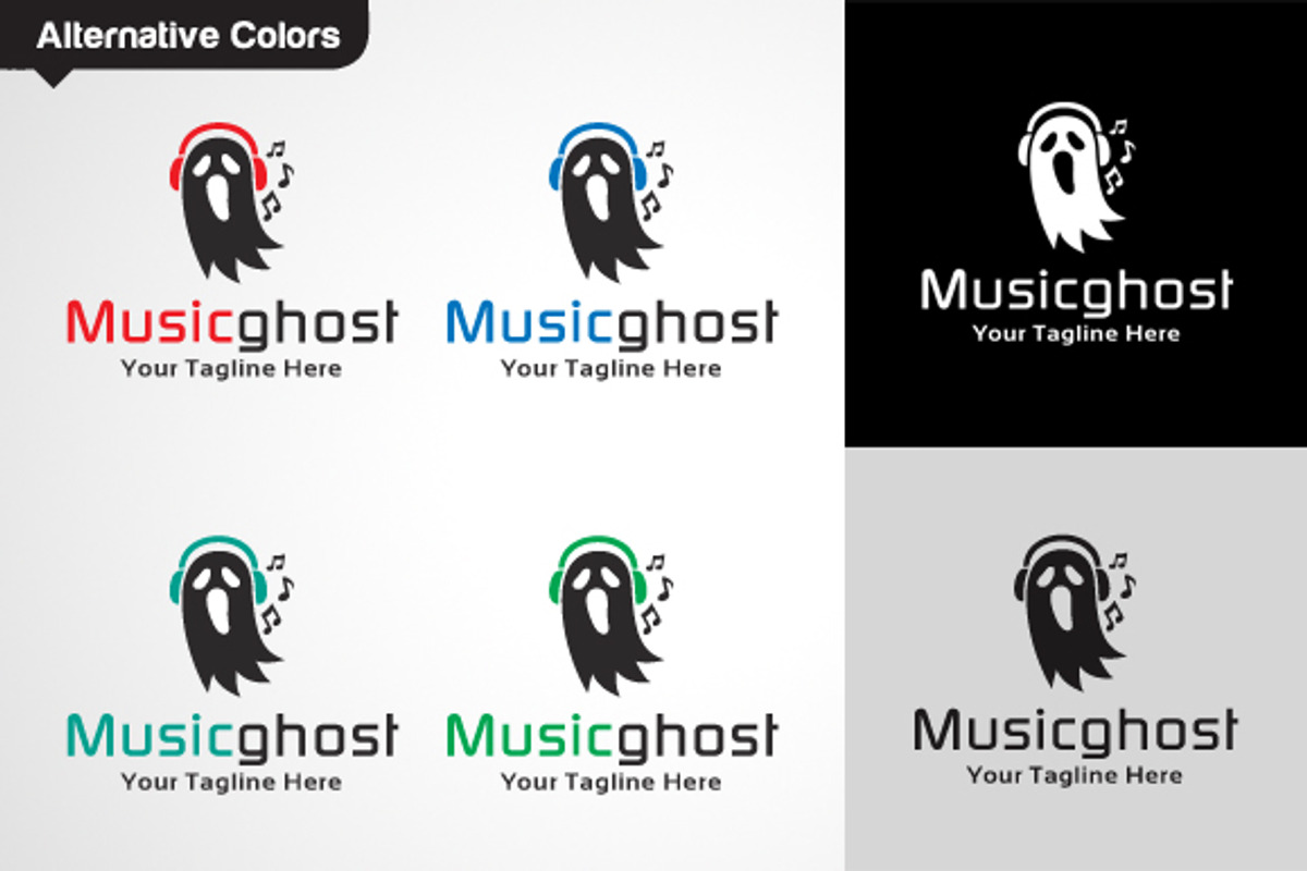 Music Ghost Logo, a Branding & Logo Template by gunaonedesign (Photo 3 of 5)