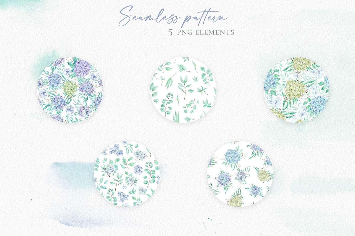 Watercolor hydrangea & eucalyptus, a Decorative Illustration by Re_Margarita_Art (Photo 10 of 10)
