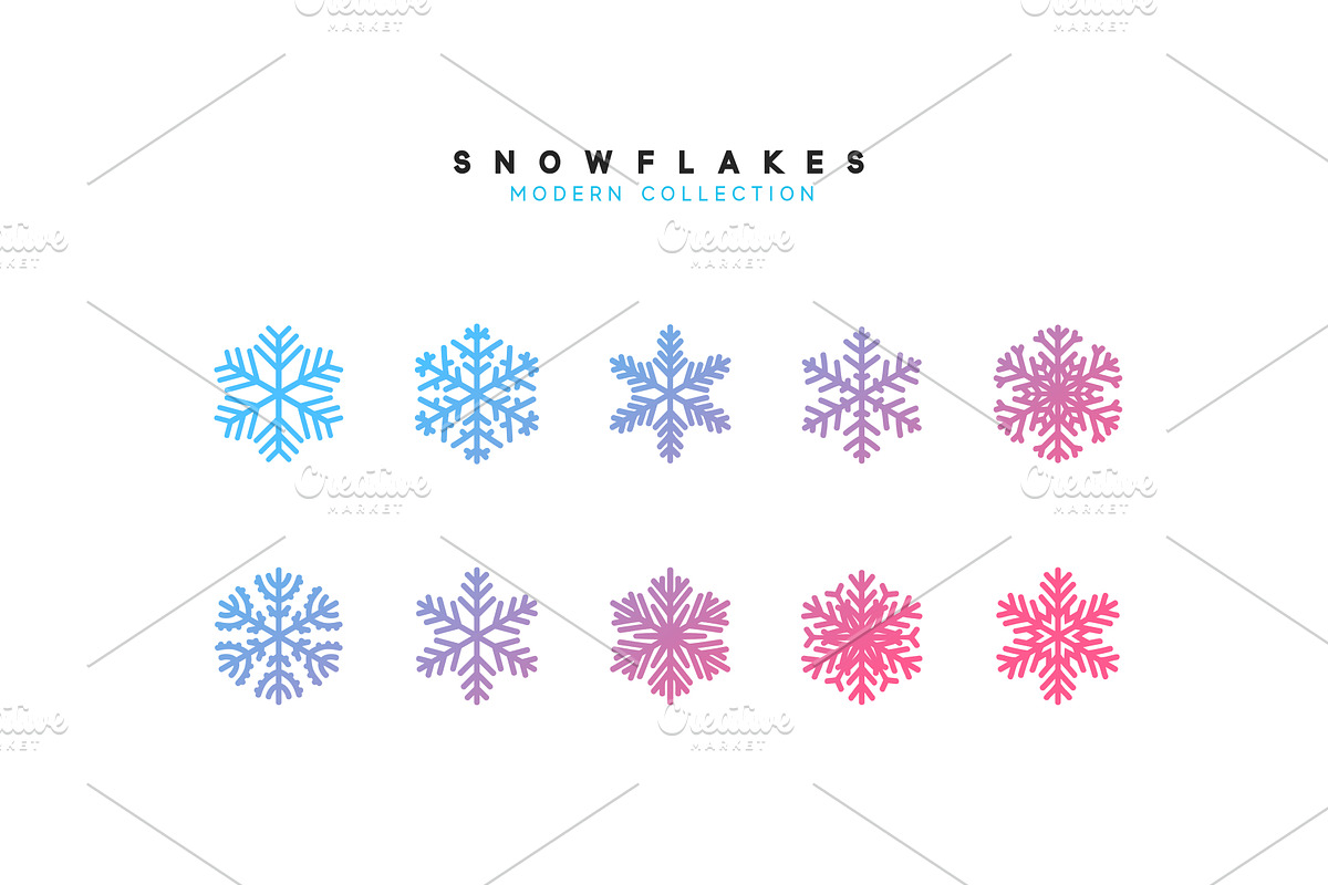 Set vector snowflakes., an Illustration by Modern vector