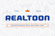 Realtoon - Square Bold Sans Serif, a Sans Serif Font by Typia Nesia (Thumbnail 1 of 13)