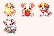 Cute Animals Stickers Clipart Bundle, an Illustration by Dream Creation (Thumbnail 5 of 5)