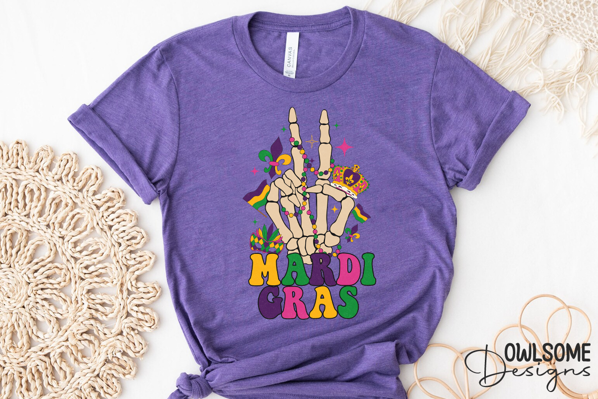 Skeleton Hand Mardi Gras Sublimation, a Graphic by Owlsome.Designs (Photo 4 of 5)