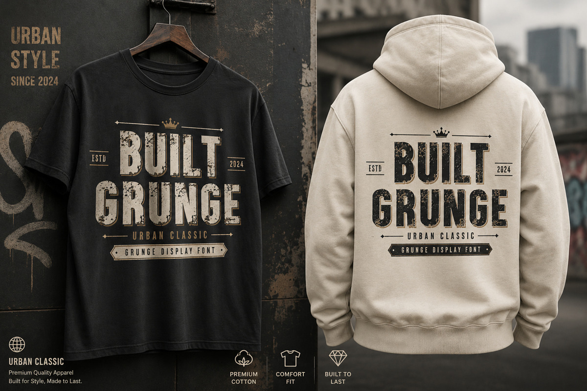 Built Grunge - Distressed Font, a Sans Serif Font by Limited.studio (Photo 2 of 6)