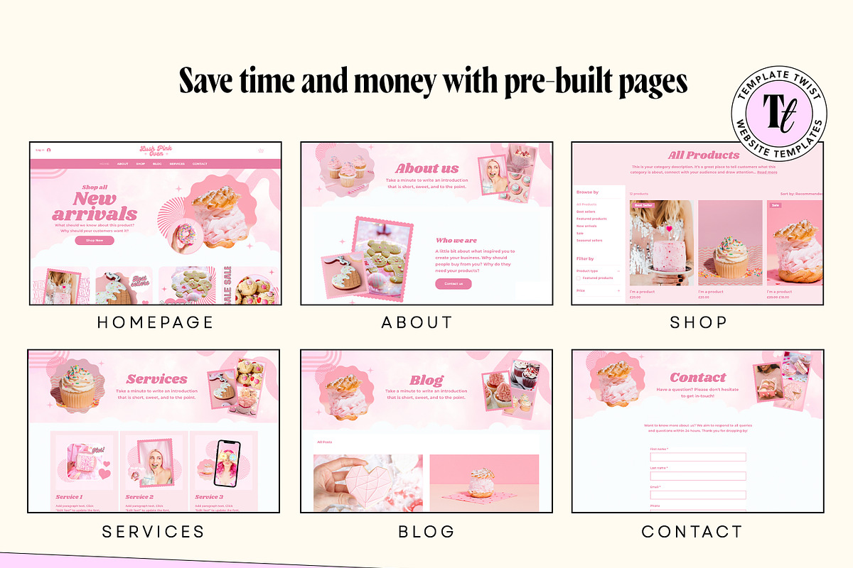 Pink Bakery Wix Website Template, a Wix Template by Template Twist Shop (Photo 6 of 10)