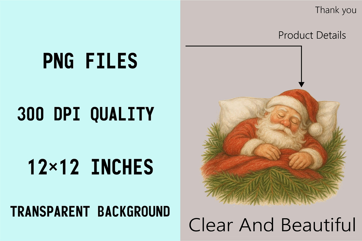 Sleeping Christmas Santa Claus Clipa, an Illustration by SVGArt (Photo 4 of 8)