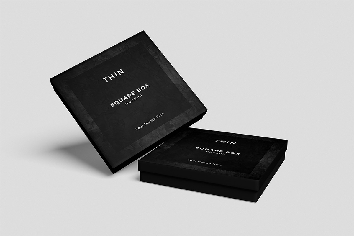 Thin Square Box mockup, an Advertising Mockup by swsi-studio (Photo 2 of 5)