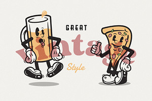 Food Friends Vintage Mascots & Logos