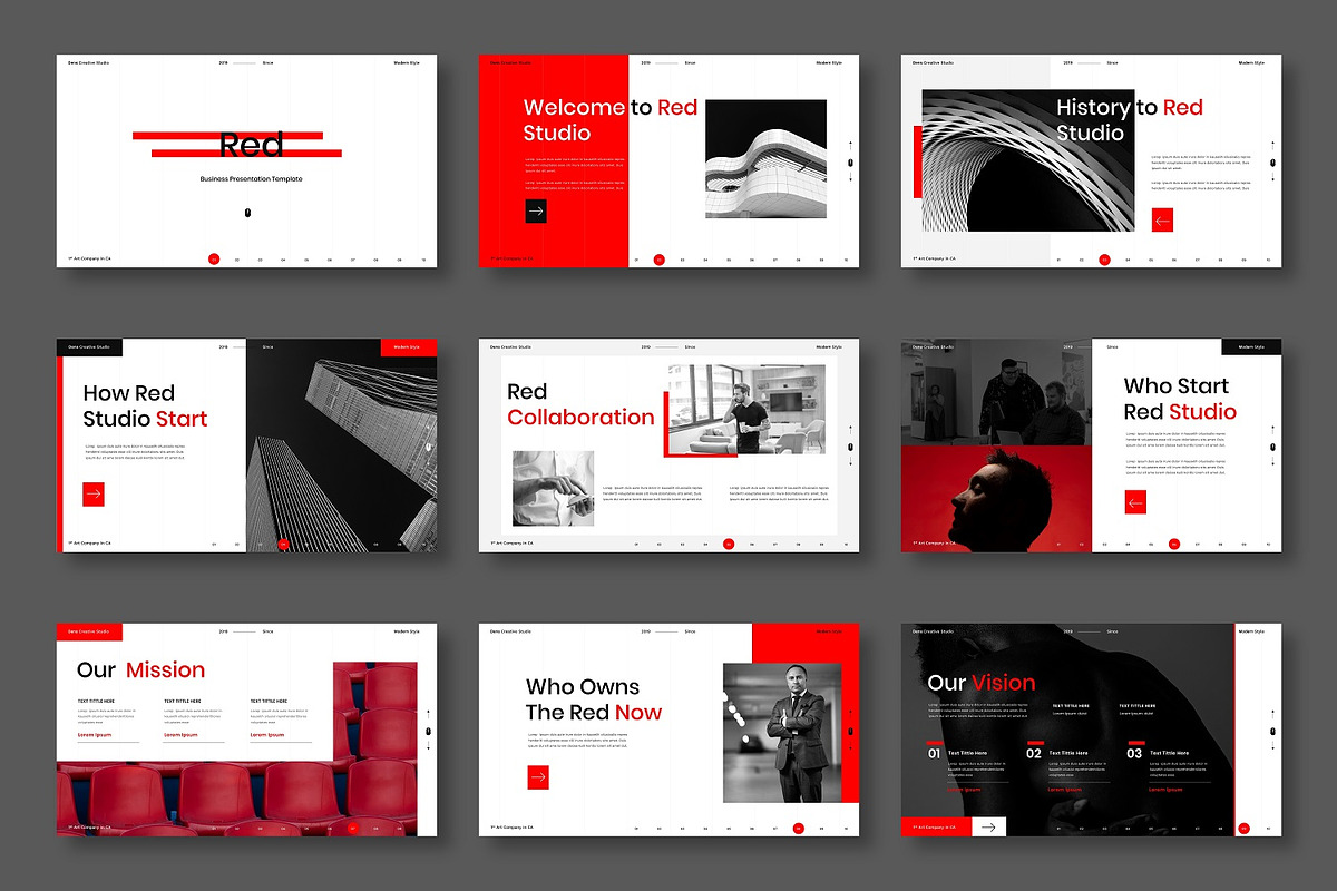 Red – Business PowerPoint Template, a Presentation Template by Dens Creative Studio (Photo 2 of 6)