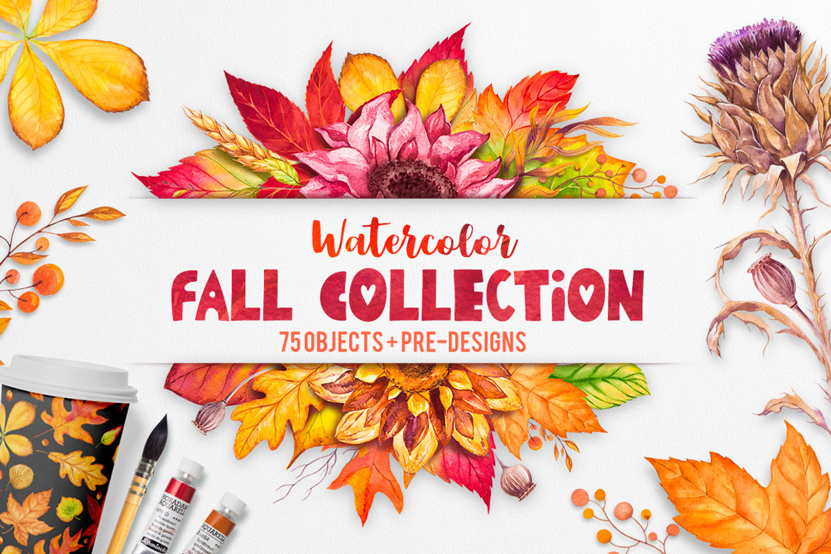 Fall collection. Watercolor., a Decorative Illustration by AlexGreenArt (Photo 1 of 11)