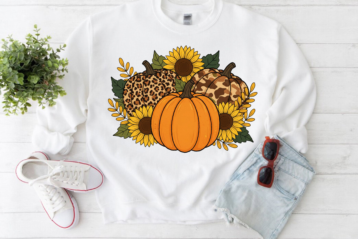 Floral Leopard Pumpkin Fall Png, an Illustration by Craft Nest (Photo 5 of 6)