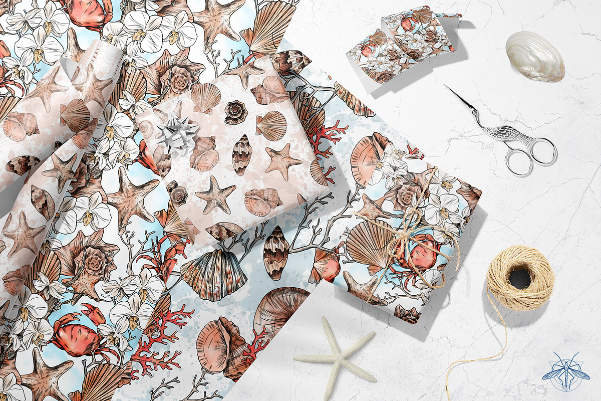 SERENITY | Watercolor ocean set, an Animal Illustration by Tanya Vollar (Photo 5 of 13)