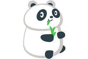 Cute panda eating bamboo leaves, an Animal Illustration by SiberianArt