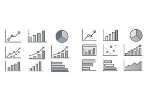 Various gray scale icons, a Finance Illustration by ZinetroN