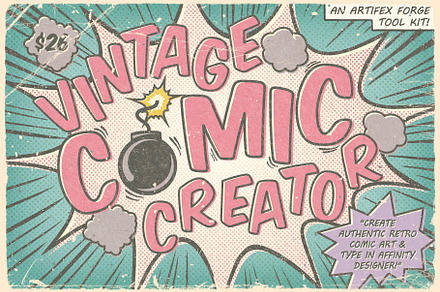 Vintage Comic Creator - Affinity, a Brushes & More by The Artifex Forge
