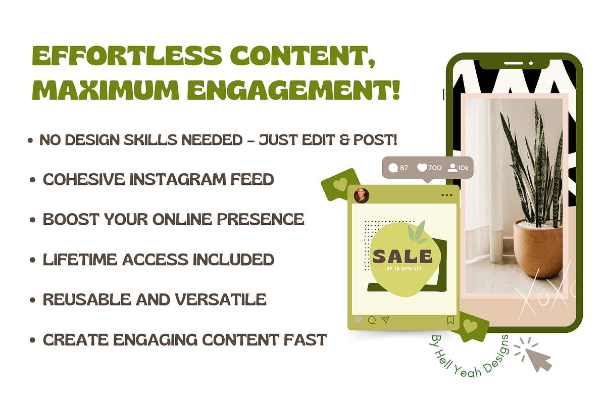 Groovy Green Instagram Templates Set, a Social Media Template by Hell Yeah Designs (Photo 4 of 11)
