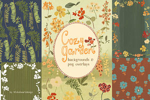 Fall Floral Backgrounds & Overlays, a Decorative Illustration by whiteheartdesign