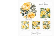 Watercolor Yellow Roses Paper, a Texture Graphic by Creative Matrix82 (Thumbnail 2 of 5)