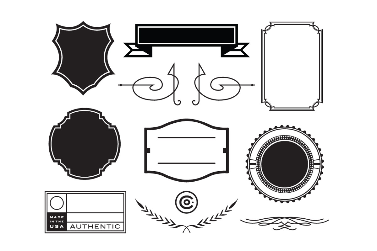Vintage Elements Vector Packs, a Graphic by Steve Wolf Designs (Photo 1 of 3)