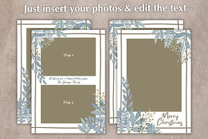 Watercolor Photo Cards Templates PSD