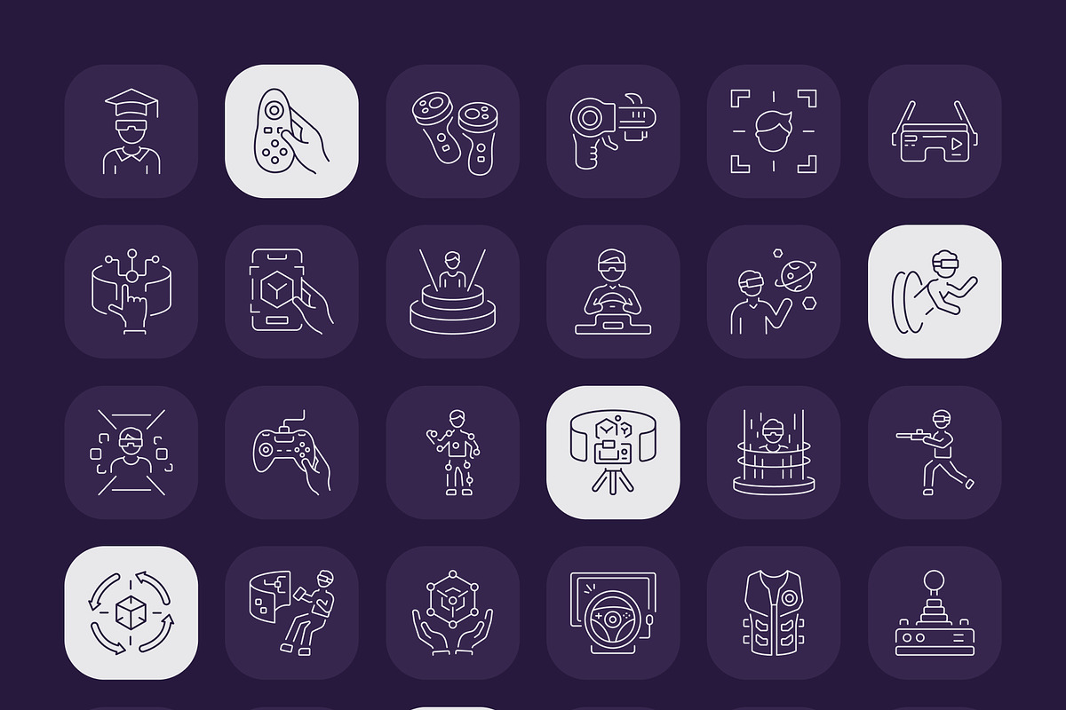 VR Icon Art Set, an Outline Icon by Prosymbols (Photo 7 of 7)