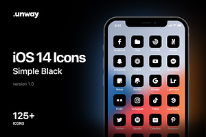 IOS 14 Icons - Simple Black Pack