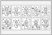 Animal-Themed Winter Coloring Pages, a Seasonal Illustration by Lamia Emad (Thumbnail 3 of 5)