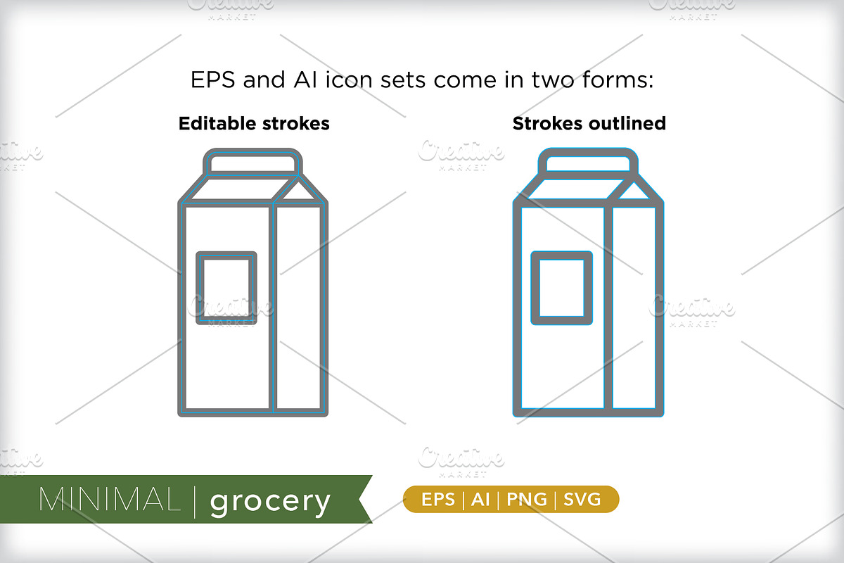 Minimal grocery icons, an Outline Icon by Picture Window (Photo 2 of 5)