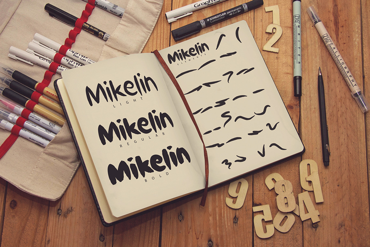 Mikelin family typeface + Extras preview 3