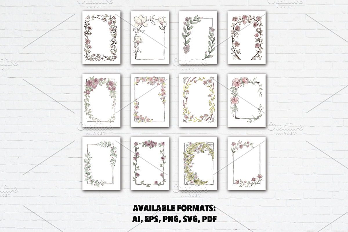 Hand Drawn Watercolor Frames Bundle, a Decorative Illustration by Guavanaboy (Photo 2 of 3)