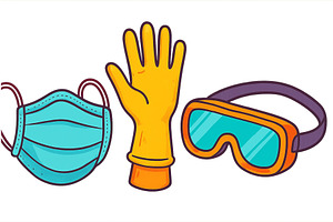 Protective gear set for health and, a Healthcare Illustration by ZinetroN